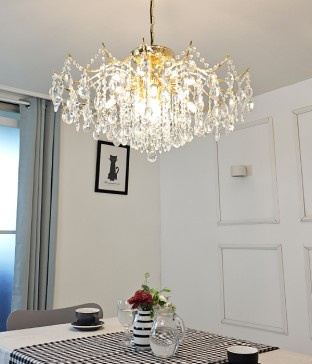 포키 15등(800파이) 크리스탈 거실등, 식탁등, 크리스탈펜던트