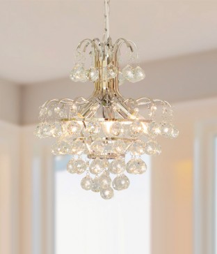 엘피스 3등 LED 펜던트, 크리스탈 식탁등, 인테리어 펜던트조명(크롬,골드)